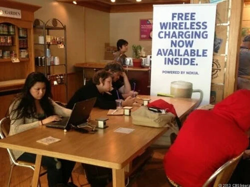 Coffee Shop Wireless Phone Charging