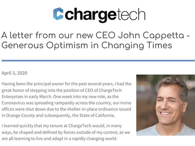 A letter from our CEO John Cappetta - Generous Optimism in Changing Times