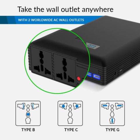 Portable power with outlet