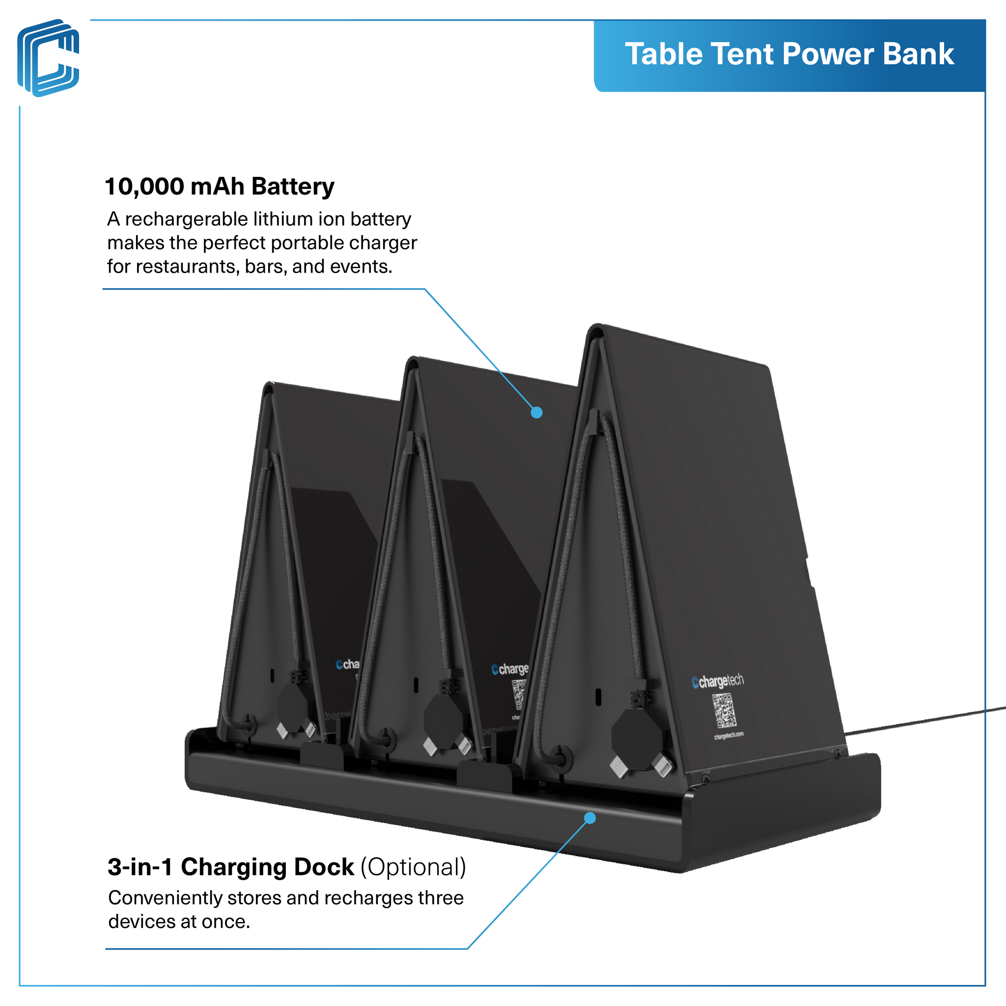 Table Tent Power Bank - Chargetech