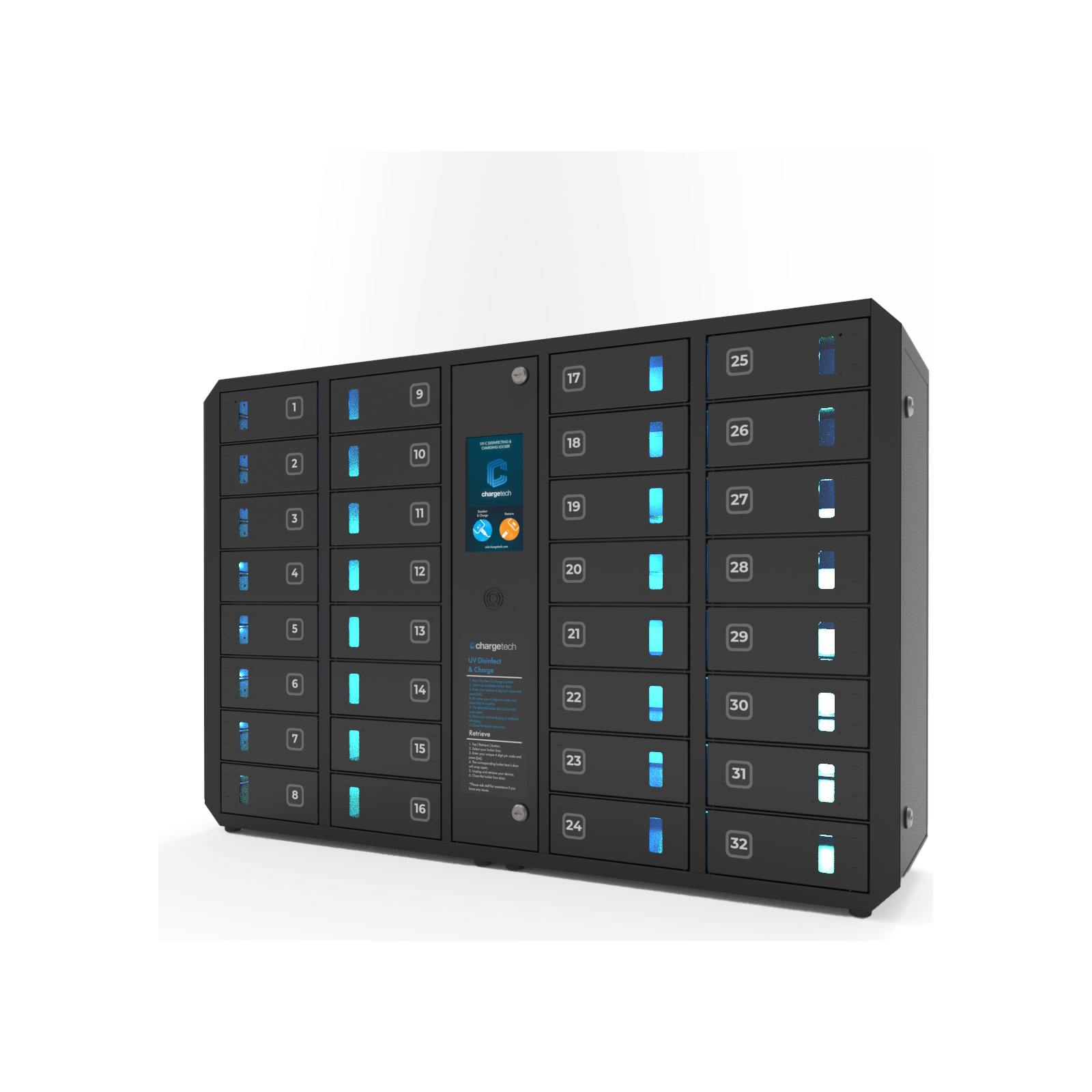 ChargeTech Phone Charging Station with 6 or 8 Lockers Chargetech